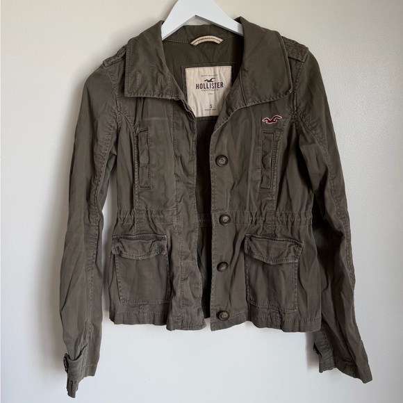 Hollister Jackets & Blazers - Hollister Olive Utility Jacket Size S Military Style Lightweight Coat